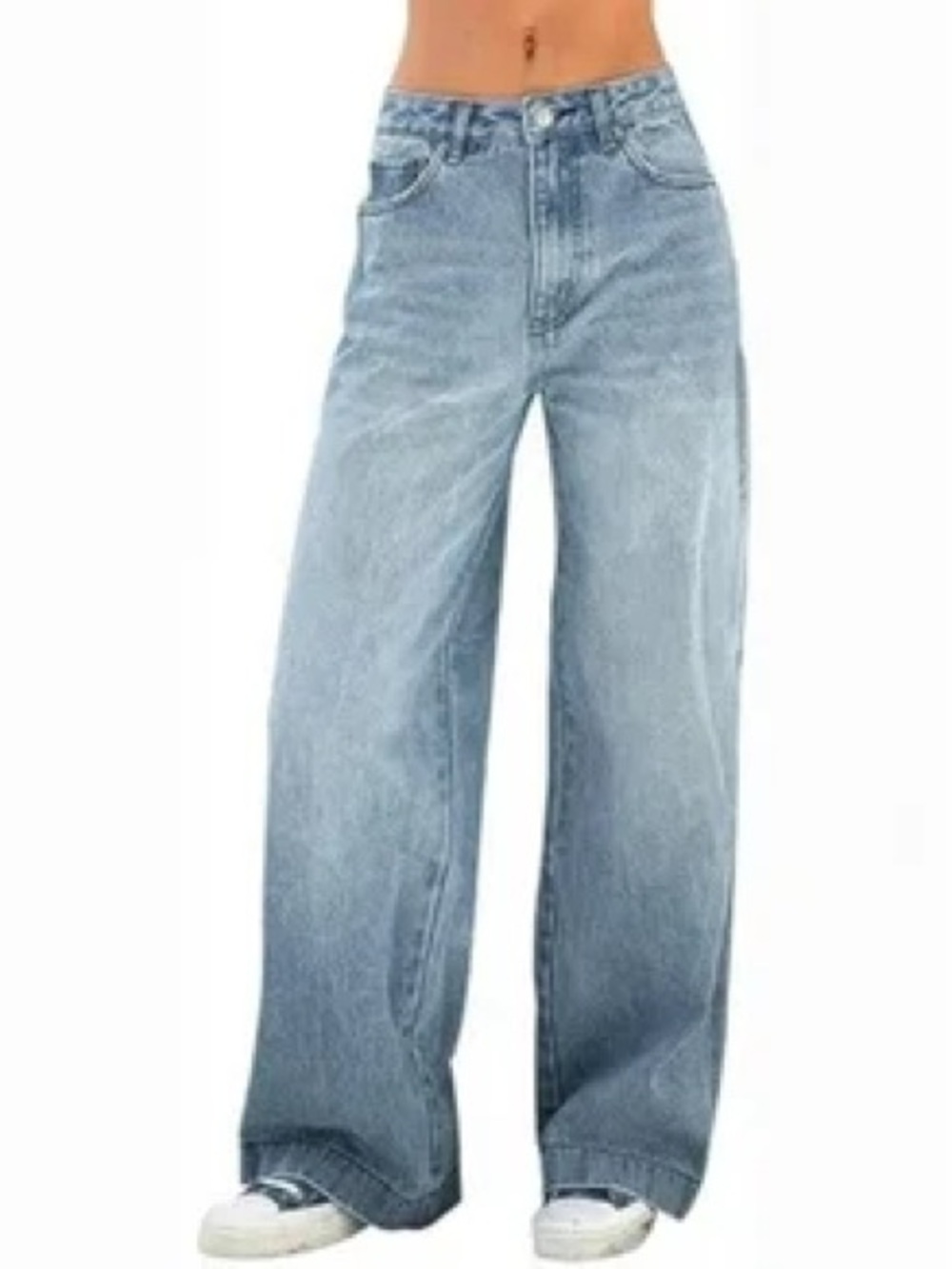 OAT NY SIZE 12/31~LIGHT WASH HIGH WAIST WIDE LEG COMFORT JEANS ~PANTS SLACKS